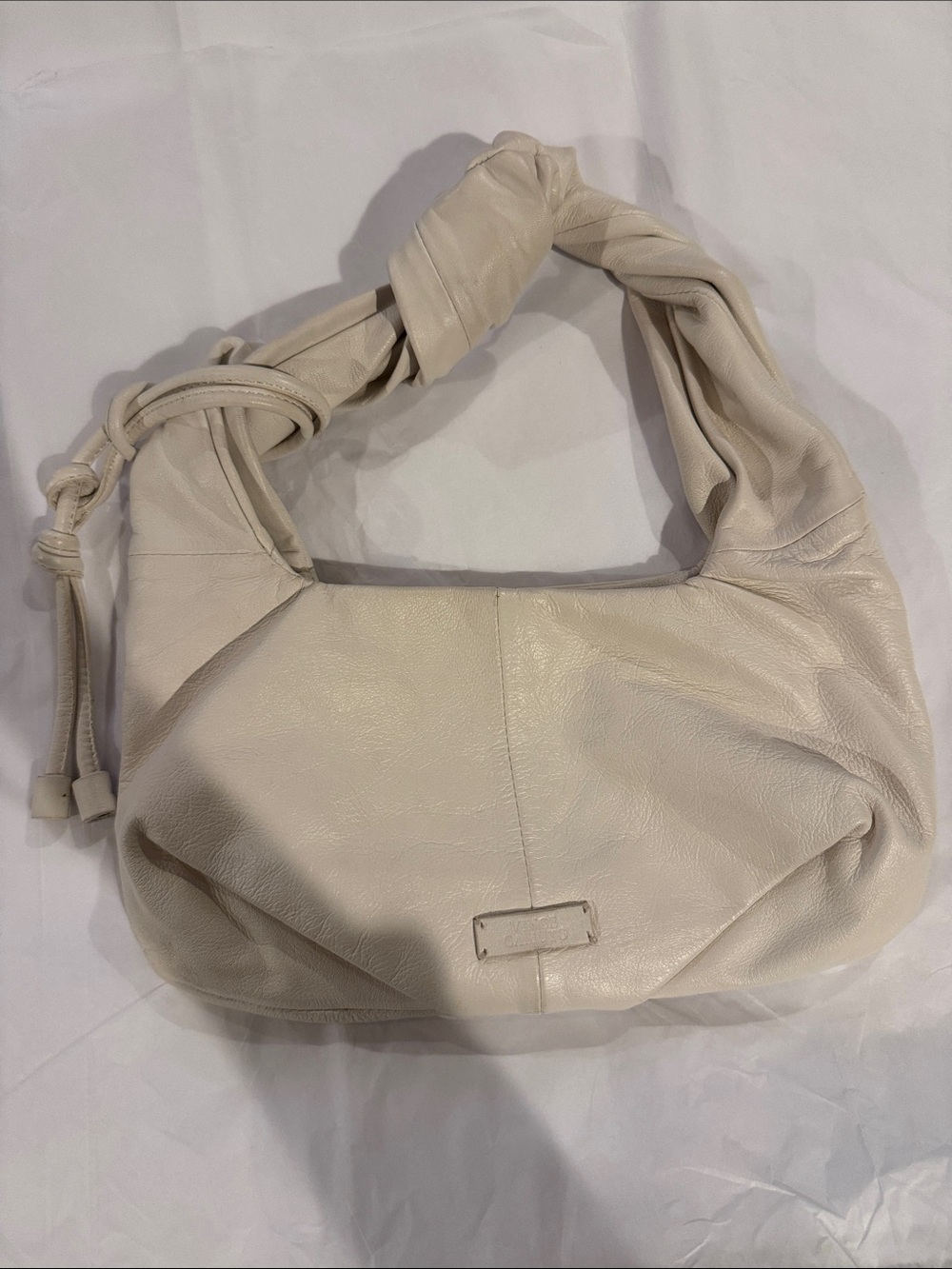 Vince Camuto Cream Knotted Shoulder Hobo